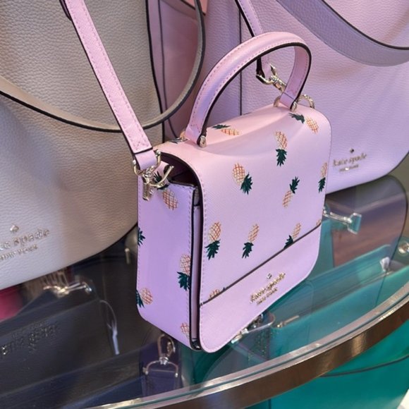 Kate Spade Staci Square Pineapple Crossbody Pink Multi - Picture 5 of 16